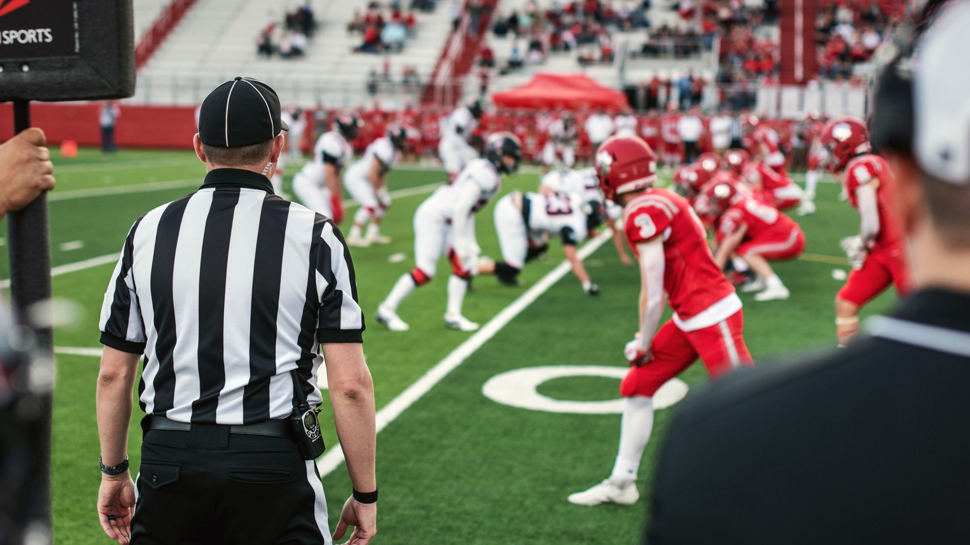 Football game-day venue background