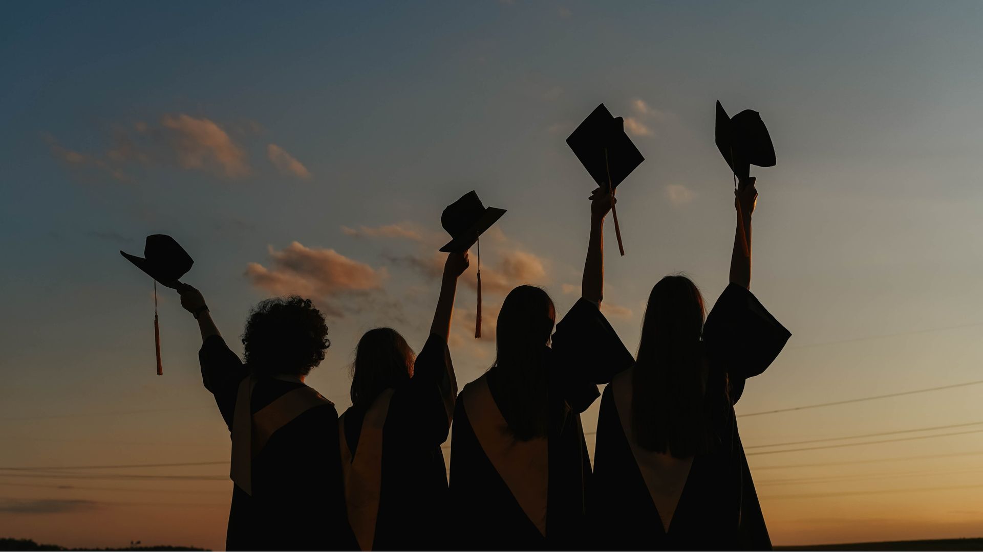 Alumni athletes sunset background